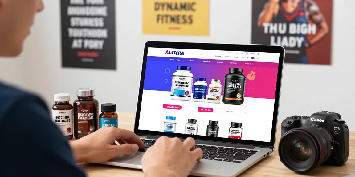 Customer exploring Astera Shop for fitness supplements and steroids online.