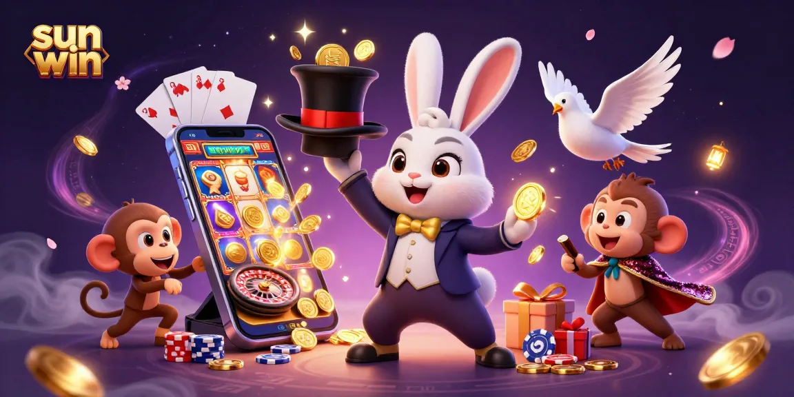 Experience thrilling slots and poker action with sun win's magical casino illustrations.