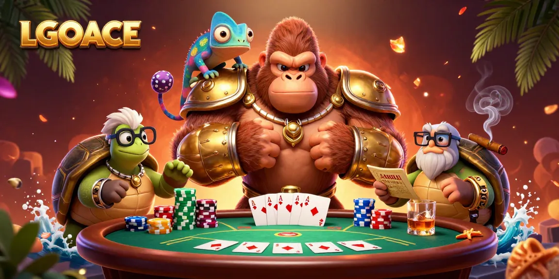 LGOACE reveals dynamic casino action with colorful poker chips and engaging characters in a vibrant setting.