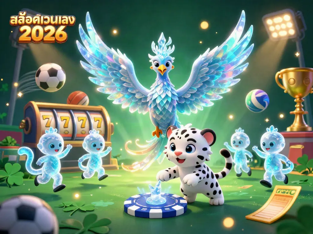 Experience the excitement of สล็อตเว็บตรง 2026 with a stunning 3D illustration showcasing a magical phoenix, playful elements, and dynamic gaming features.