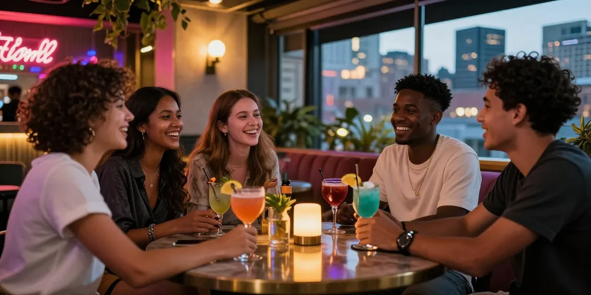 Gái gọi và những khoảnh khắc vui vẻ trong buổi tối tại quán bar.