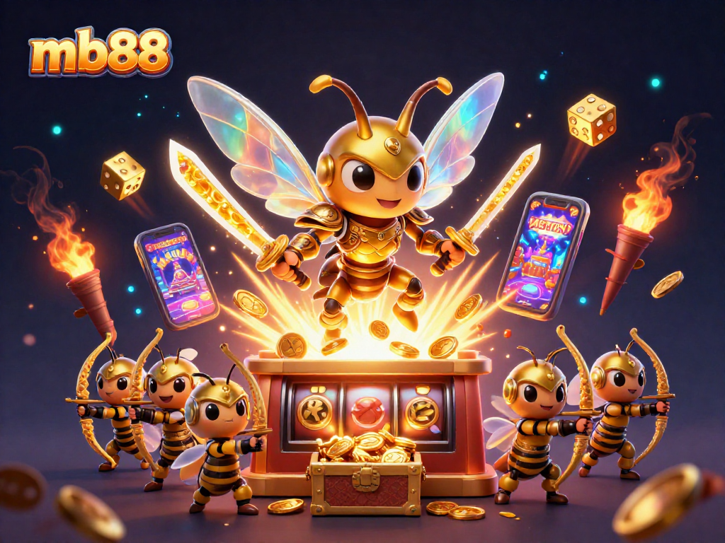 Experience thrilling jackpots and gaming action with mb88's vibrant casino atmosphere and electrifying characters.