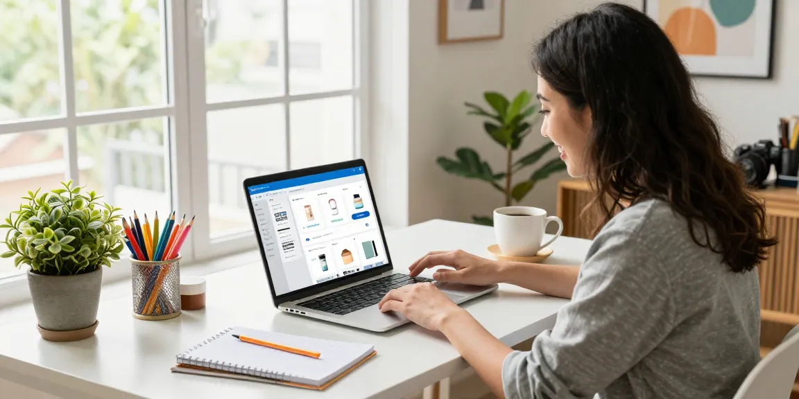 Engaging workspace showing an individual browsing kakobuy sheets and shopping online, with vibrant decor and productive atmosphere.