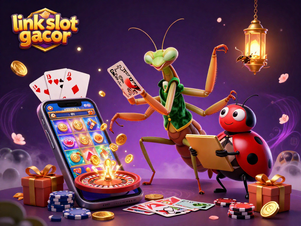 Engage with link slot gacor in this fun 3D digital illustration showcasing animated casino characters and gaming elements.