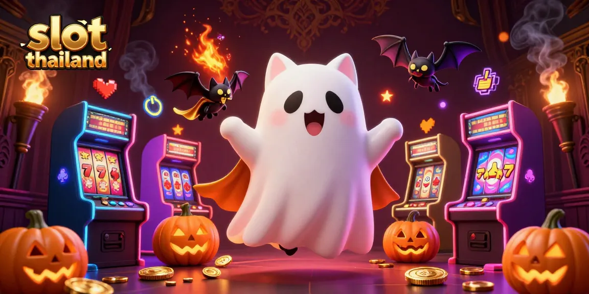 Play thrilling slot thailand games with a friendly ghost cat and bat companion bringing casino fun.