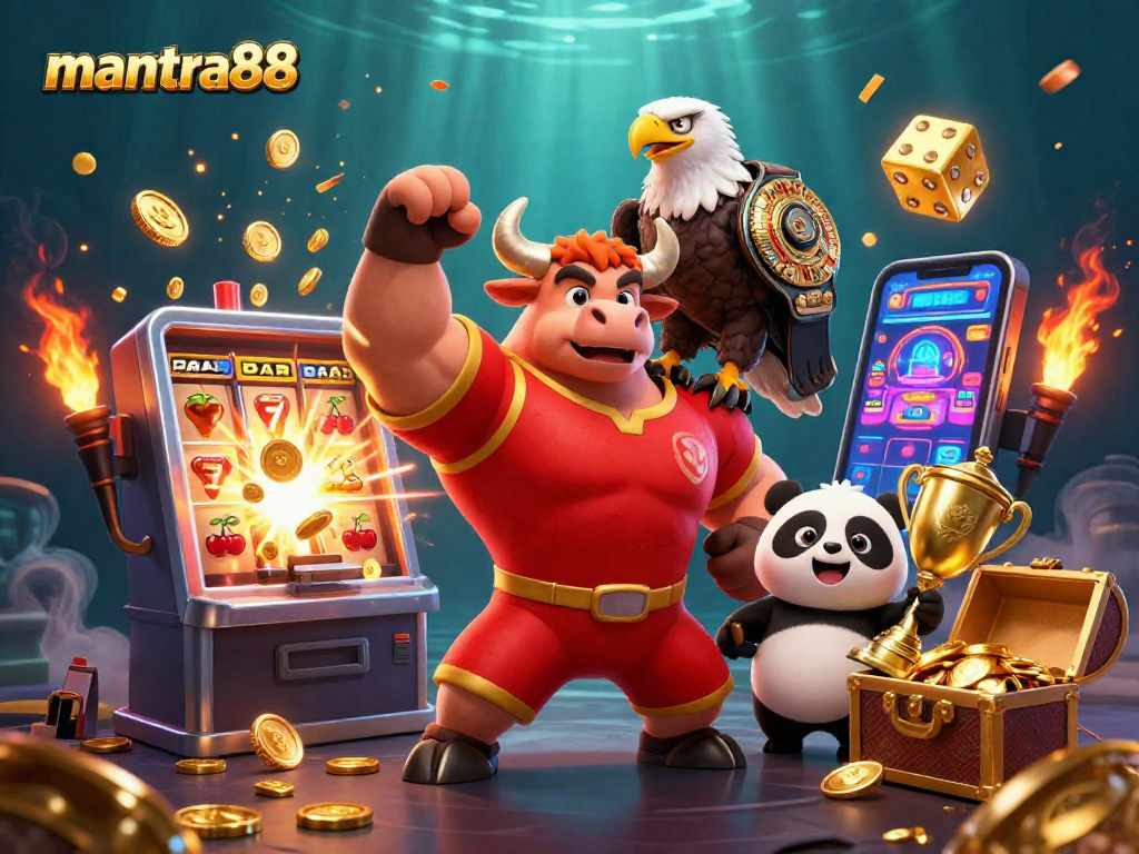 Experience the exciting world of mantra88 with vibrant characters and dynamic casino elements.