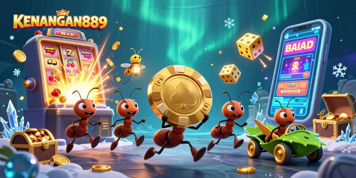 Engage with KENANGAN889 through an action-packed heist scene featuring cartoon characters and casino elements.