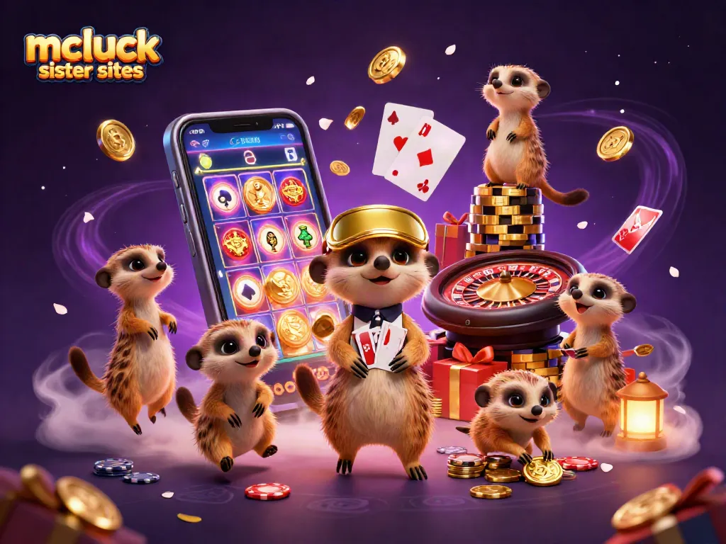 Experience the vibrant excitement of mcluck sister sites through this dynamic casino scene with meerkats.