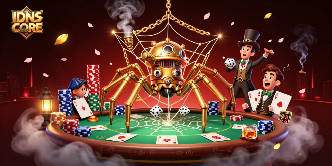 IDNSCORE players win big at the table with a rich, vibrant 3D casino illustration.