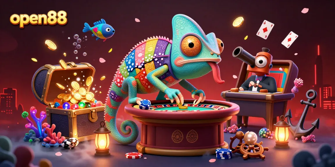 Experience thrilling gaming adventures at open88 with the colorful chameleon casino owner.
