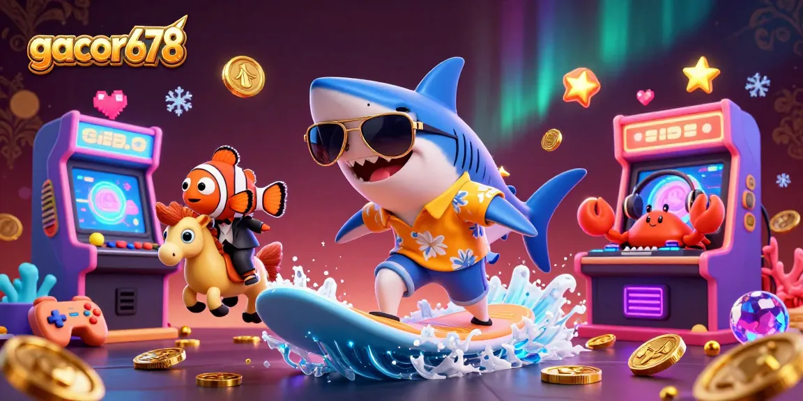 Experience the thrill of gacor678 with vibrant casino fun featuring animated ocean characters.