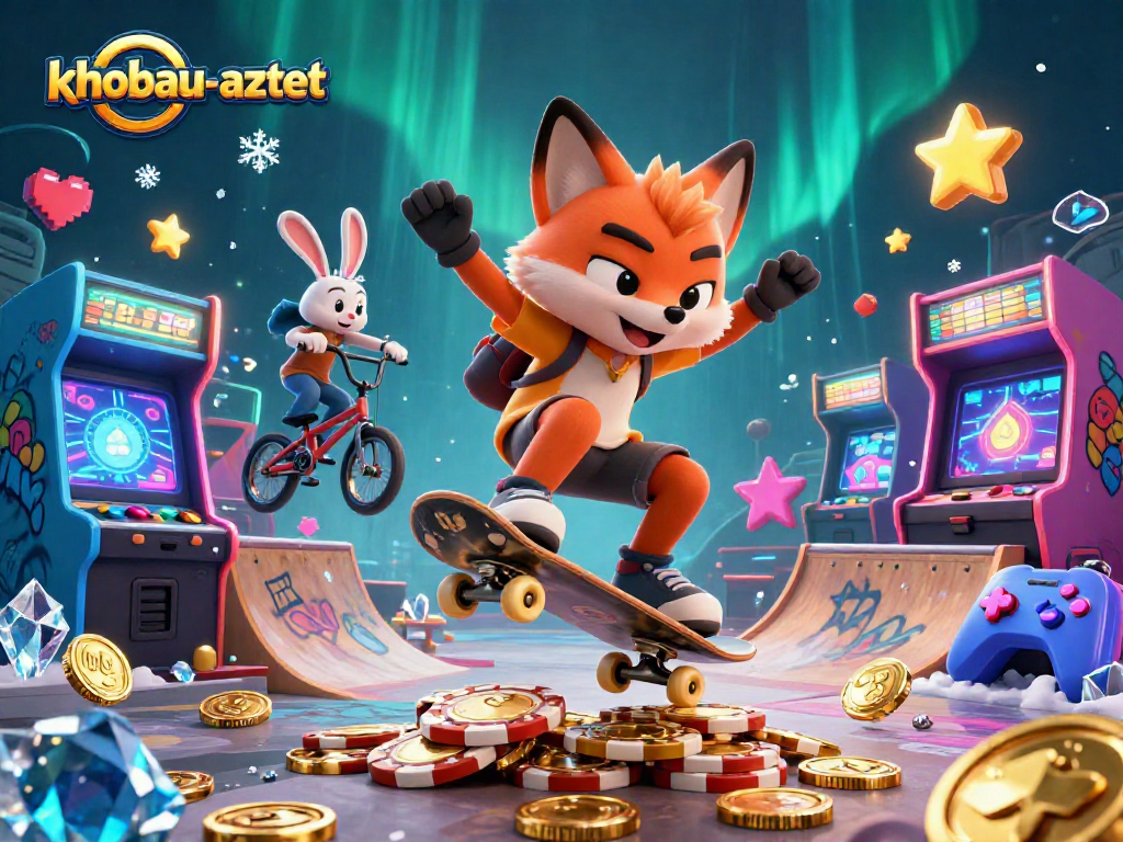 Experience thrilling gameplay in khobau-aztec with vibrant characters and casino symbols.