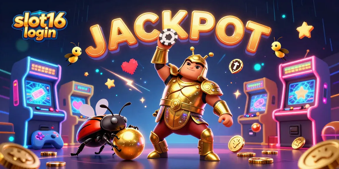 Engage with the slot16 login experience through a vibrant gaming scene filled with excitement and entertainment.