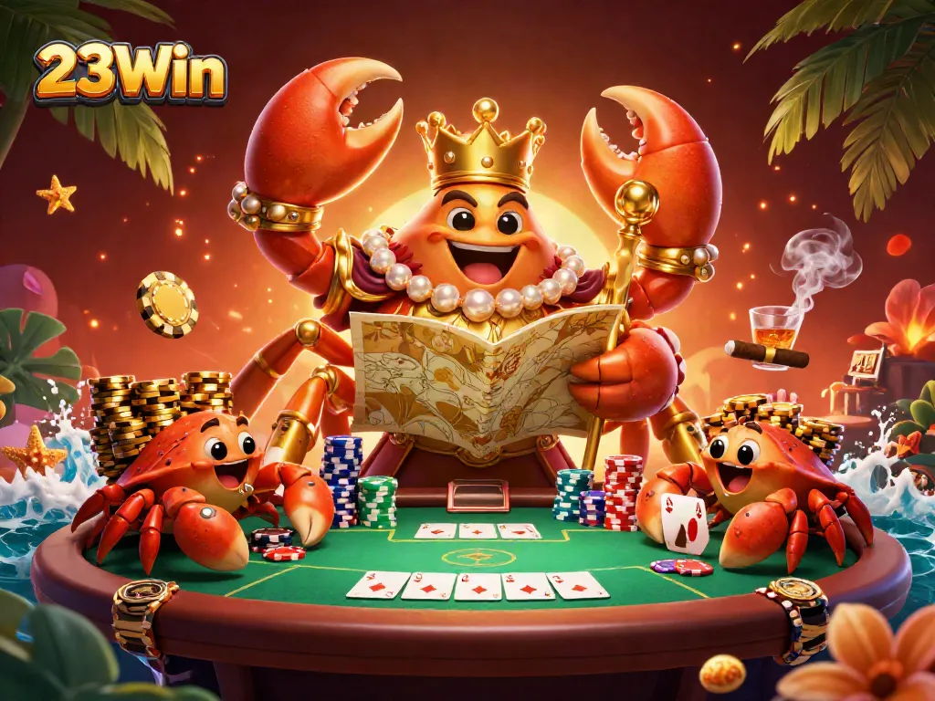 Experience thrilling poker action at 23Win with vibrant visuals from the 3D crab emperor scene.