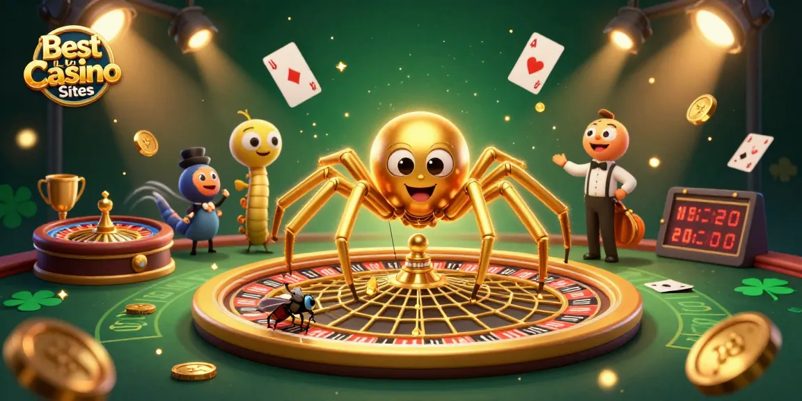 Experience thrilling action at the Best Live Casino Sites featuring a golden spider web roulette.