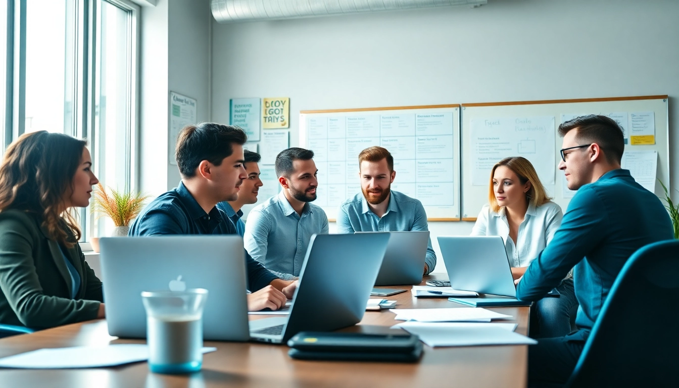 Engage with Shopify experts collaborating in a modern digital marketing office.