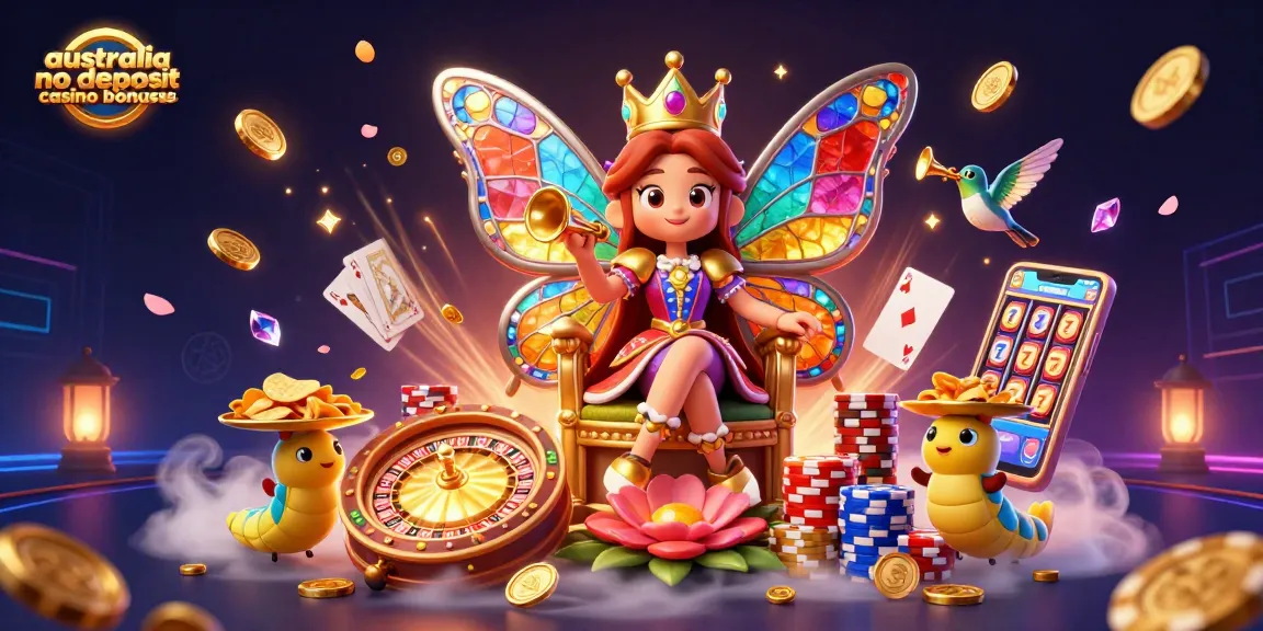 Experience exciting australia no deposit casino bonuses with vibrant characters and casino elements in a captivating game scene.