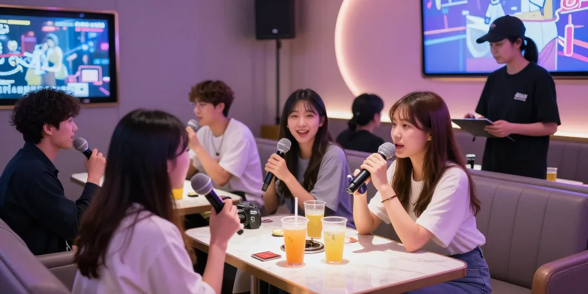 인천쓰리노의 활기찬 분위기 속에서 손님들이 노래를 즐기는 모습과 세련된 인테리어를 담은 이미지