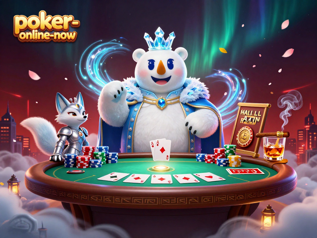 Experience thrilling poker action with poker-online-now in this captivating 3D illustration.