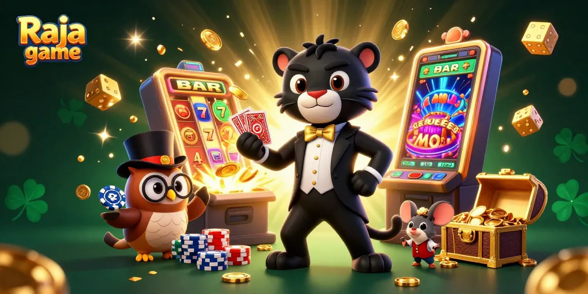 Experience the thrill of Raja game with a glamorous 3D casino scene featuring lively characters and vibrant gaming elements.