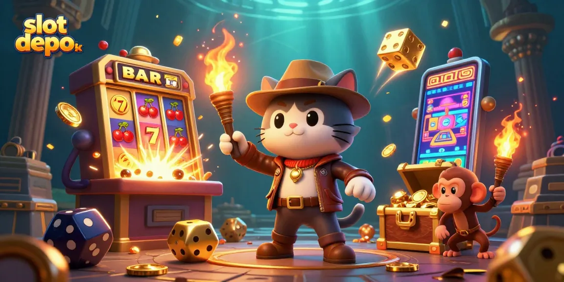 Memenangkan jackpot dengan slot depo 5k dan simbol keberuntungan dalam permainan kasino.