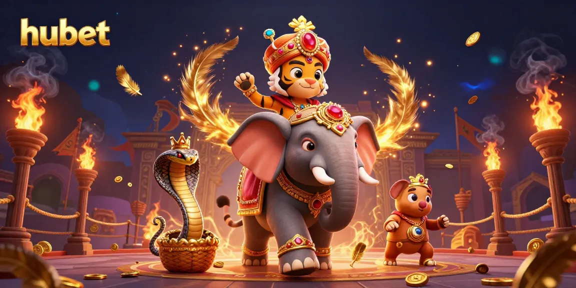 Experience the thrill at hubet with a betting adventure featuring a jewelled elephant and a cinematic atmosphere.