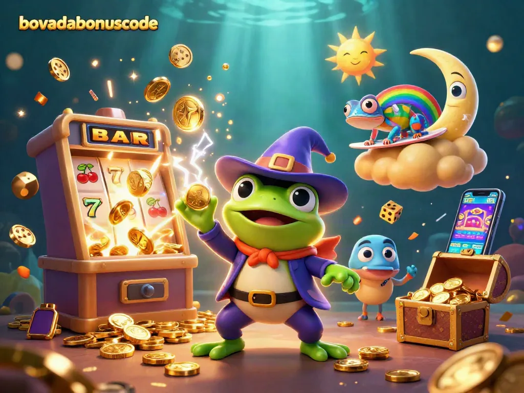 Play exciting games with bovadabonuscode at Bovada, embraced by golden coins and vivid casino elements.