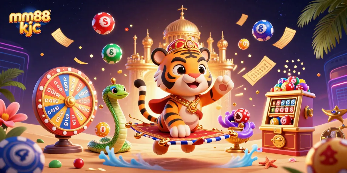 Engage in exhilarating action at mm88 kjc with colorful lottery balls and magical elements, capturing the essence of online gaming.