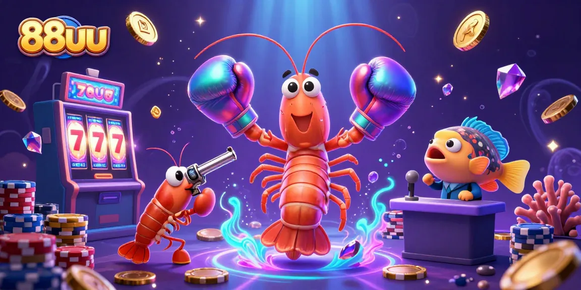 Experience thrilling gaming with 88uu's dynamic scene featuring vibrant characters and rich casino elements.