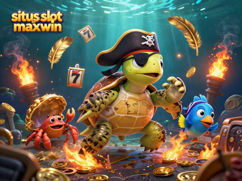 Play situs slot gampang maxwin with a vibrant 3D casino scene featuring unique characters and enriching elements.