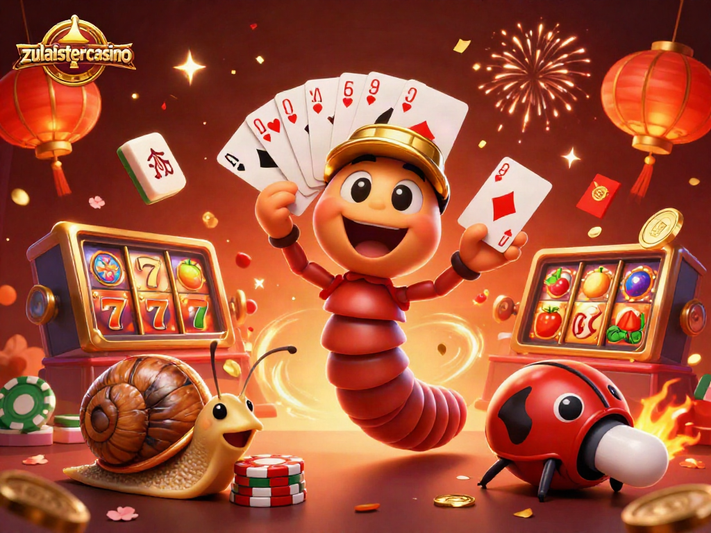 Experience the excitement at zulasistercasino with a vibrant display of gaming characters and elements.