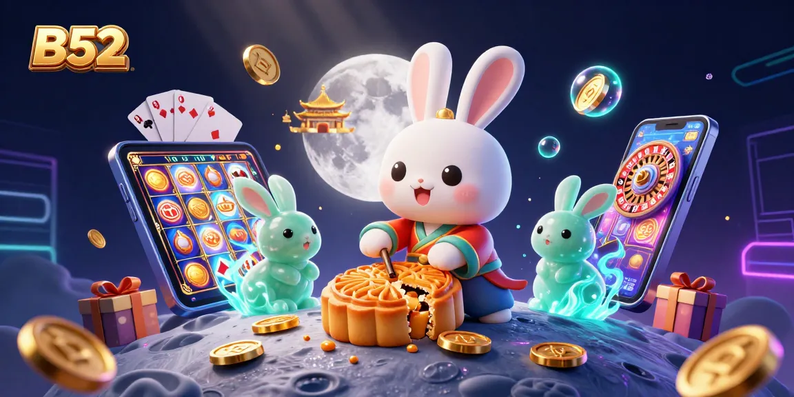 Play exciting games at B52 while the moon rabbit reveals poker chips inside golden mooncakes.
