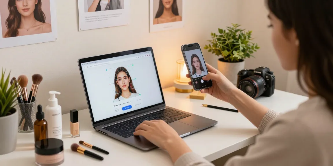 Test attractiveness with an AI analysis on a cozy home office setup