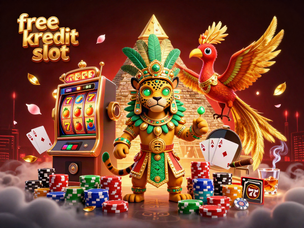 Experience the thrill of free kredit slot with vibrant animations and 3D elements in a dynamic casino setting.