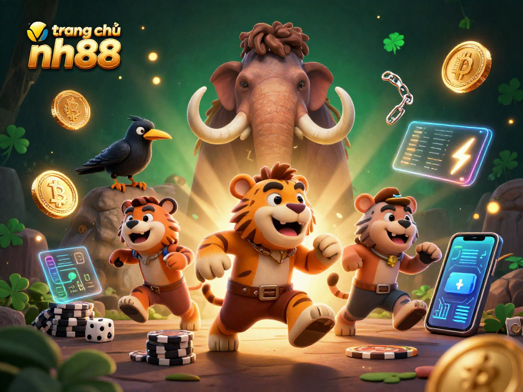 Experience thrilling gameplay at trang chủ nh88 with our dynamic prehistoric casino scene, blending classic elements and modern gaming.