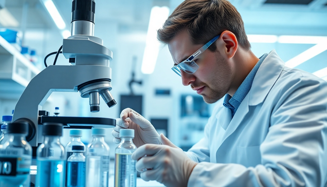 Research peptides examination at Voltera Sciences laboratory with advanced equipment.
