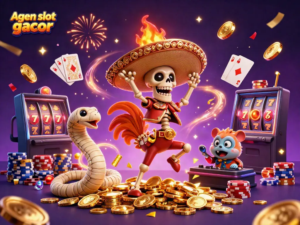 Celebrate your wins at agen slot gacor with a vibrant 3D casino illustration.